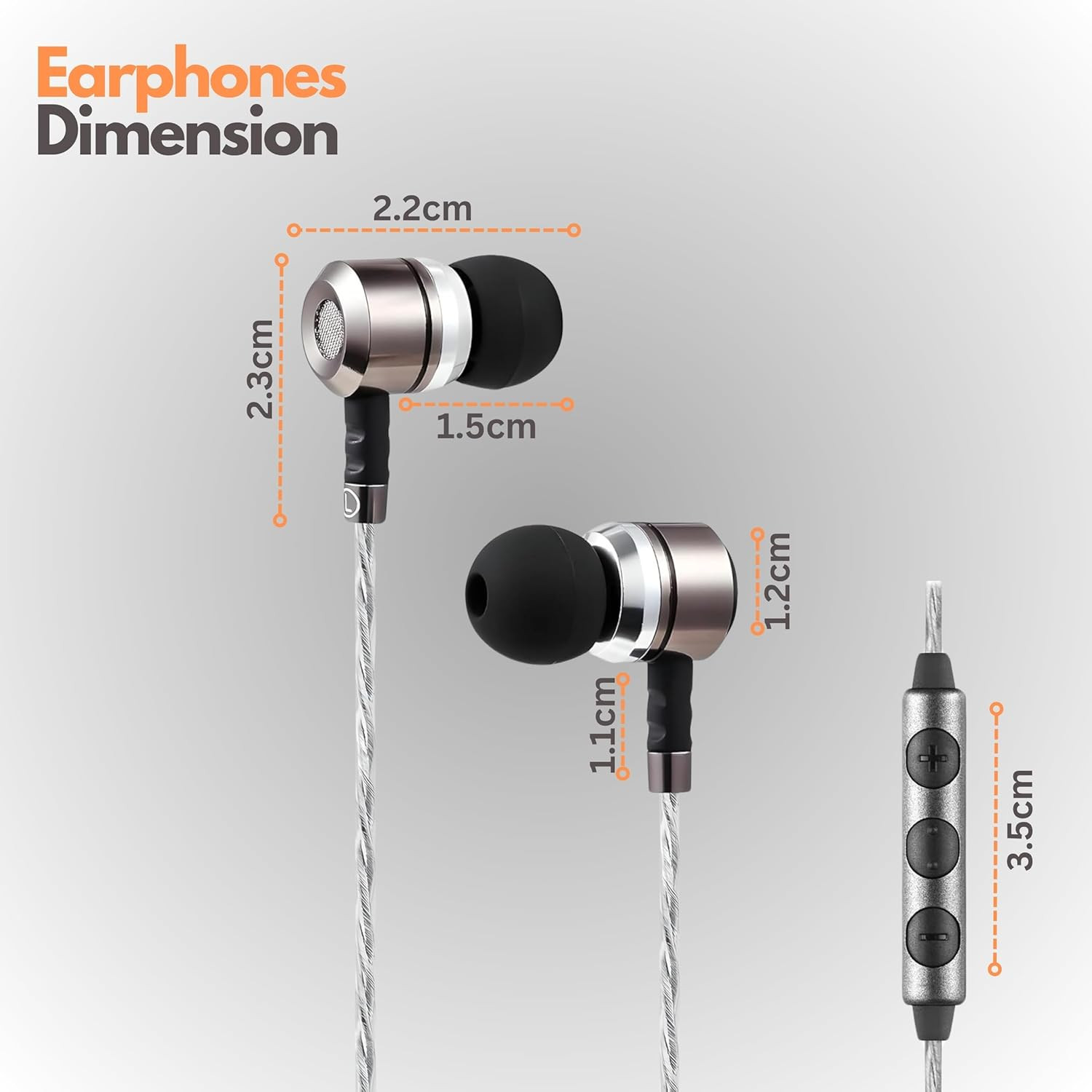 Auriculares con Cable y Microfono Bass Profundo Jack 3 5mm Anti Enredos SonidoHD