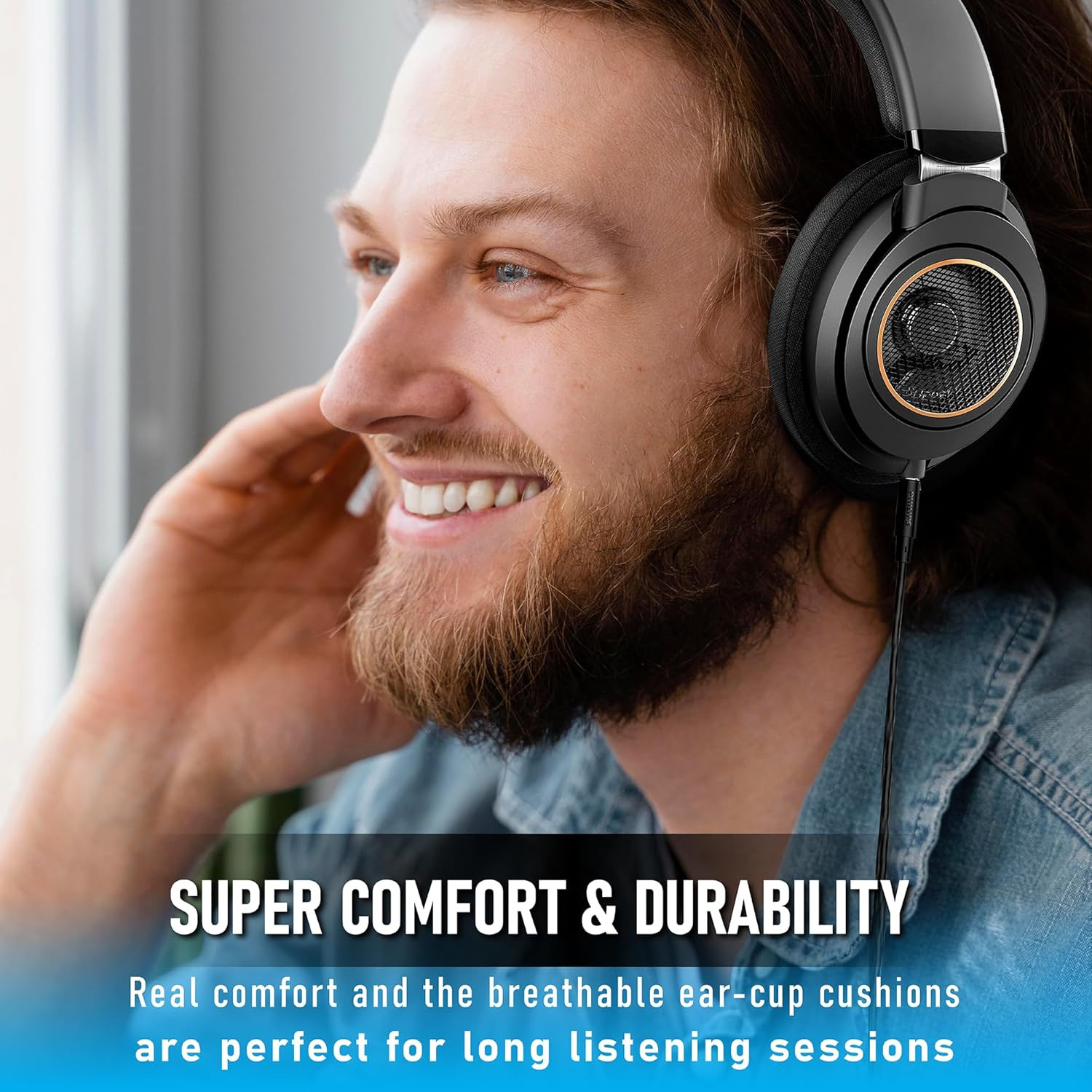 Philips Open Back Wired Headphones – Cushioned over Ear Headphones with Adjustab