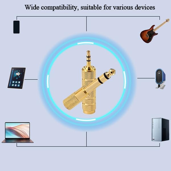 Headphone Adapter 6.35mm Male to 3.5mm Female Stereo Audio Aux Adapter 3.5mm to