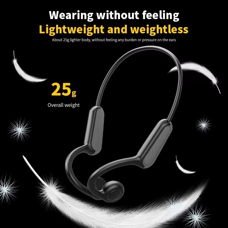 Bone Conduction Wireless Sport Headphones Bluetooth Earphone w/ Mic Waterproof