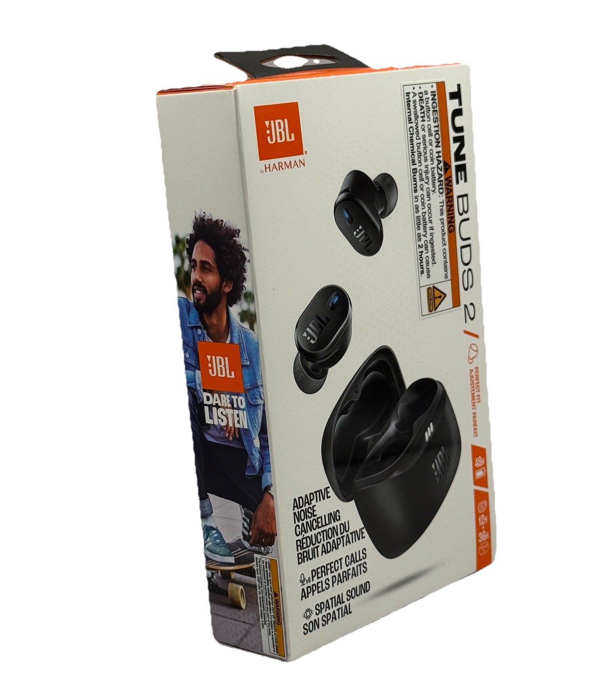 JBL Tune Buds-2 True Wireless Earbuds – Black Noise Cancelling(JBLTBUDS2BLKAM)