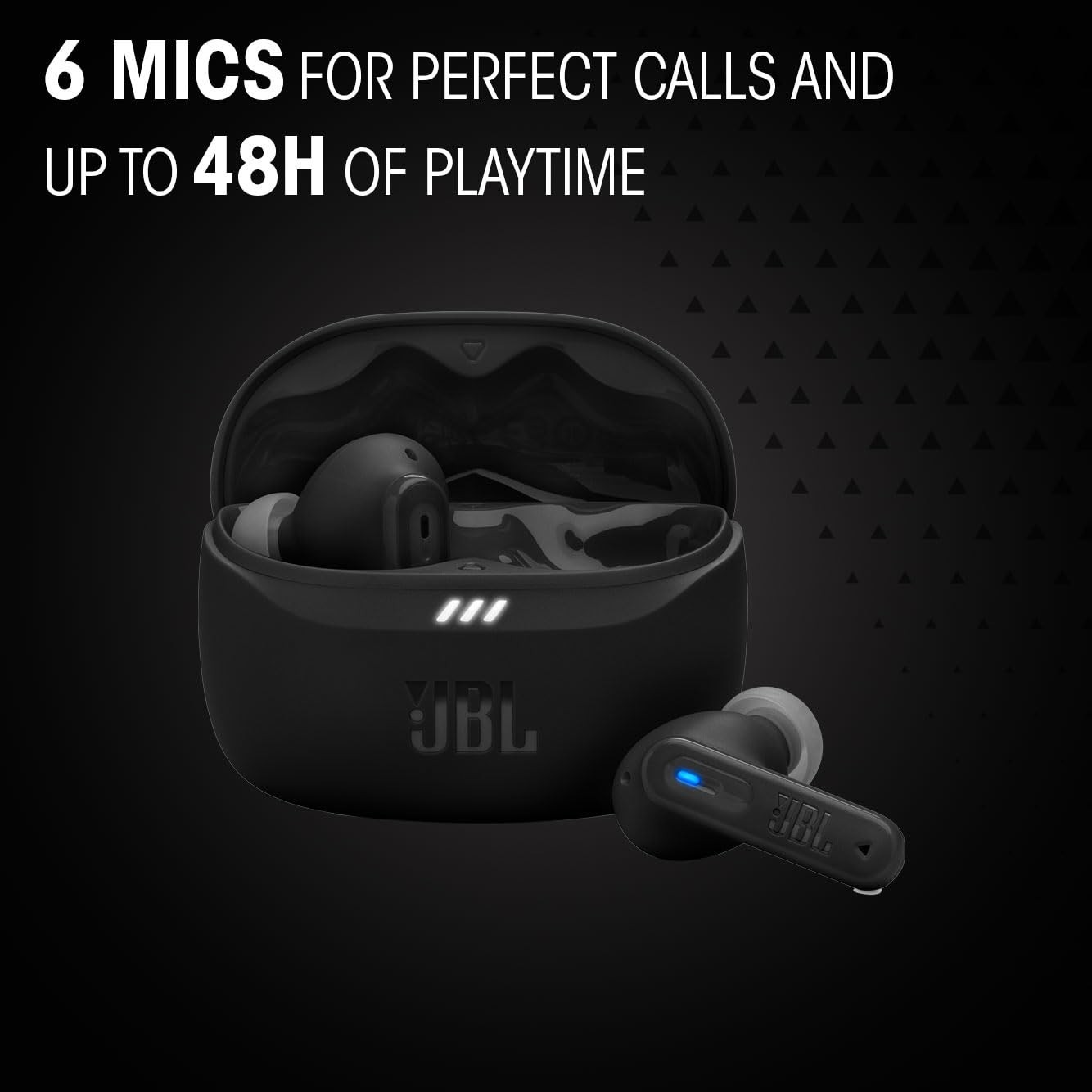 JBL Tune Beam 2 TWS, ANC Earbuds, 48Hr Playtime,Dual Connect,6 Mics, BLACK