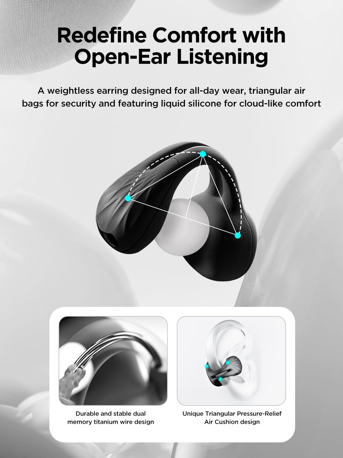Open Ear Wireless Earbuds, Bluetooth 5.4 Ergonomic Clip on Bluetooth Earbuds …