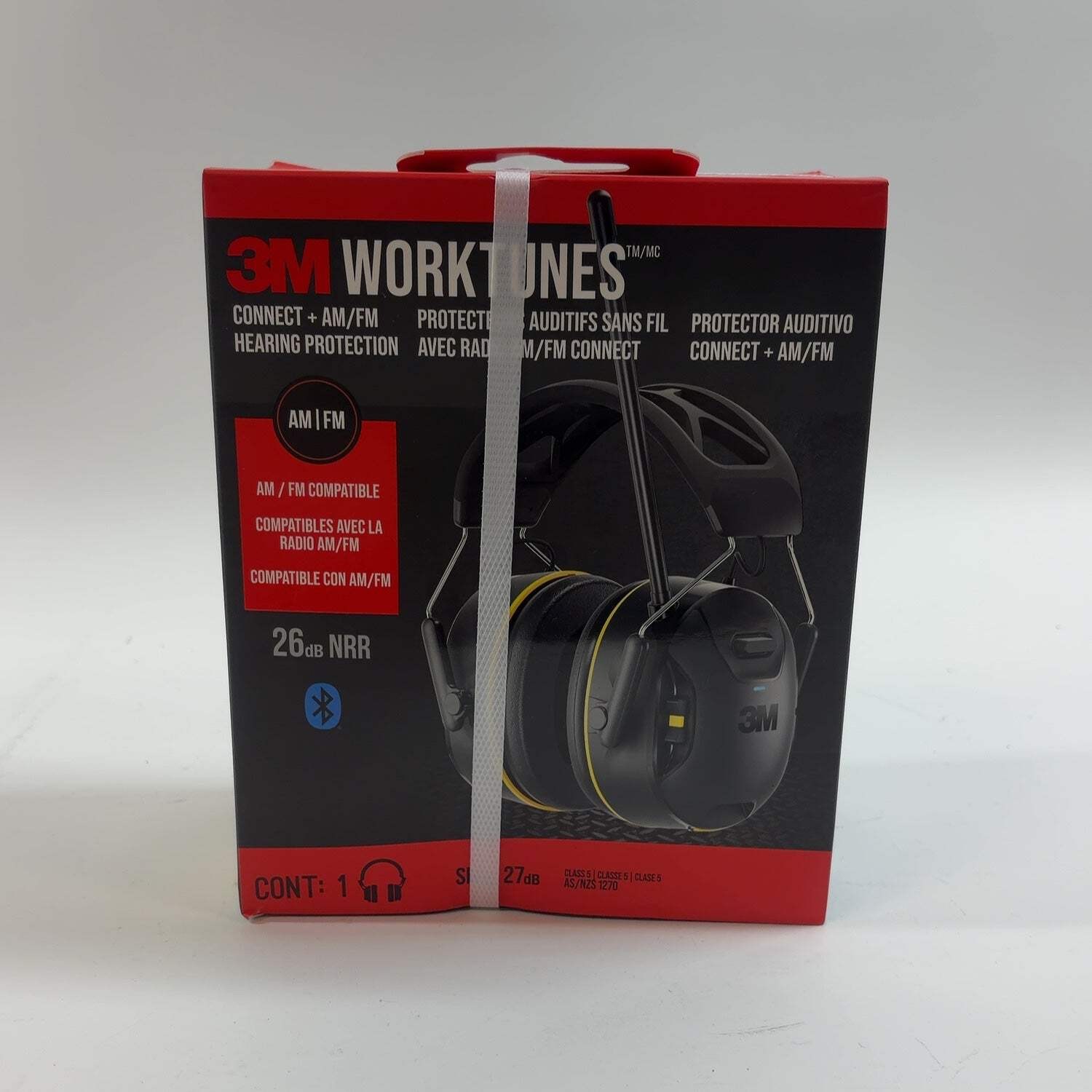 New 3M WorkTunes Overear Noise Canceling Work Headphones Black 90572-DC