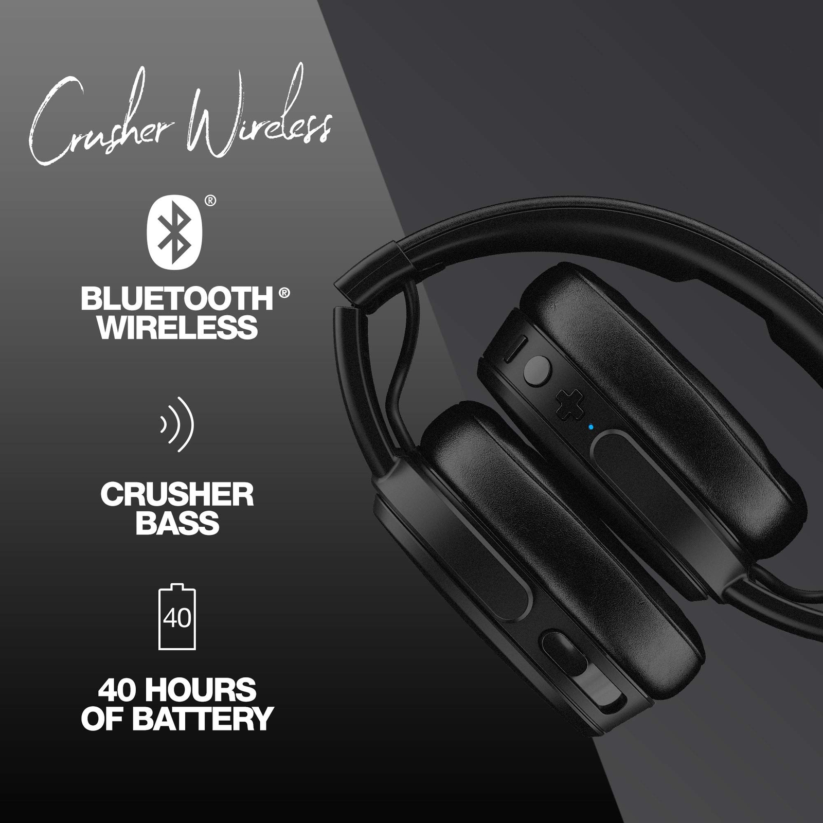 Skullcandy Crusher Wireless Bluetooth Headphones with Multi-Sensory Bass Noise