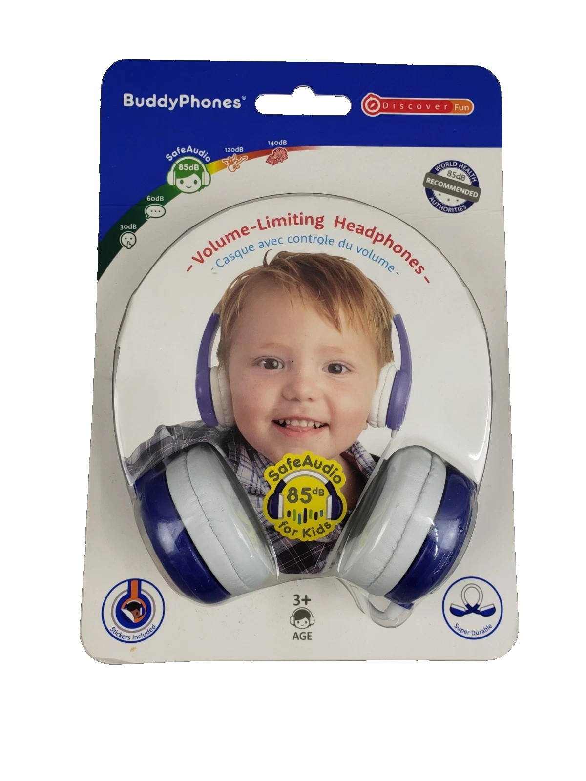 BuddyPhones DiscoverFun Wired Kids Headphones – Blue NEW OPEN !!!