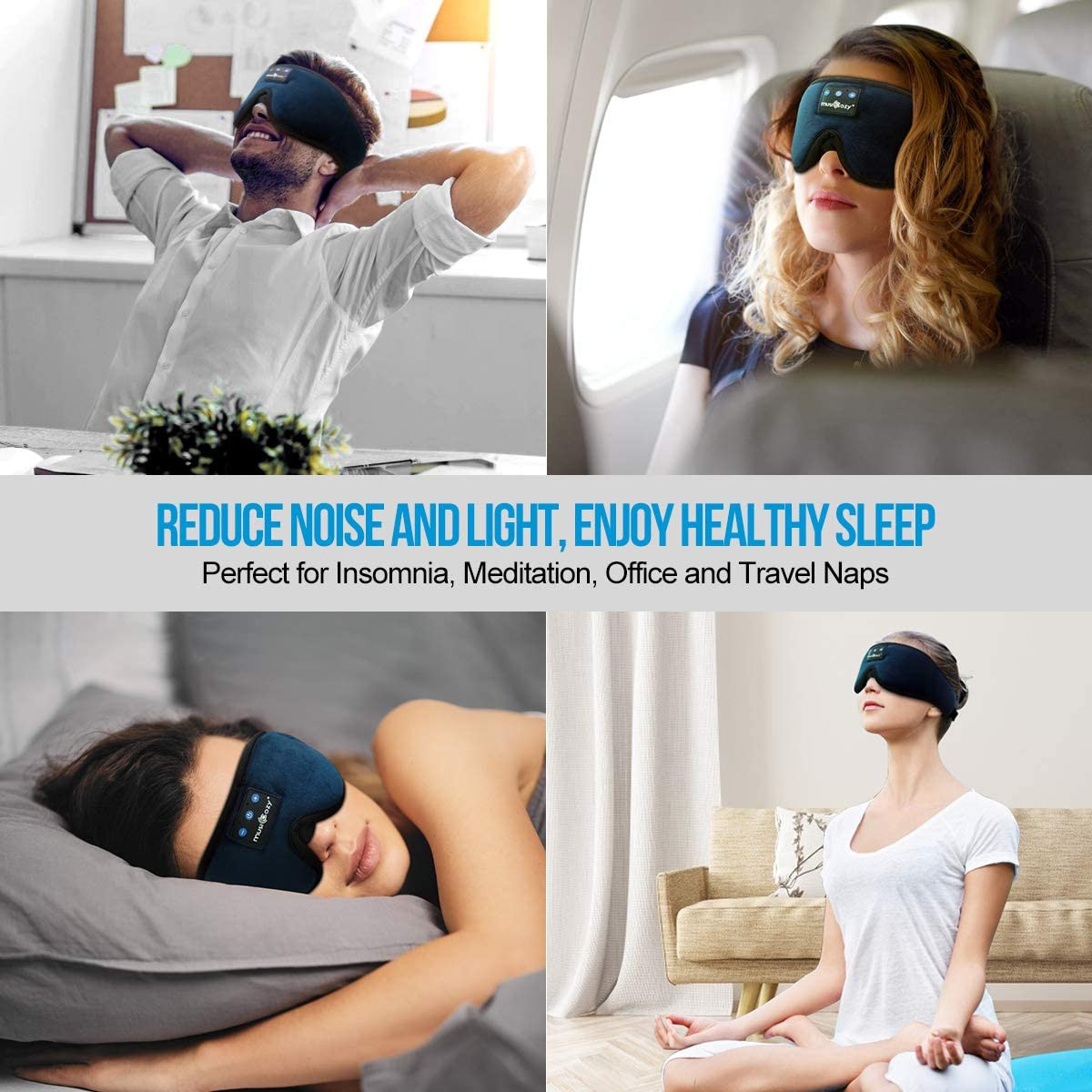 Sleep Headphones, Bluetooth . Sleep Mask Headband Headphones Sleeping Eye Mask,