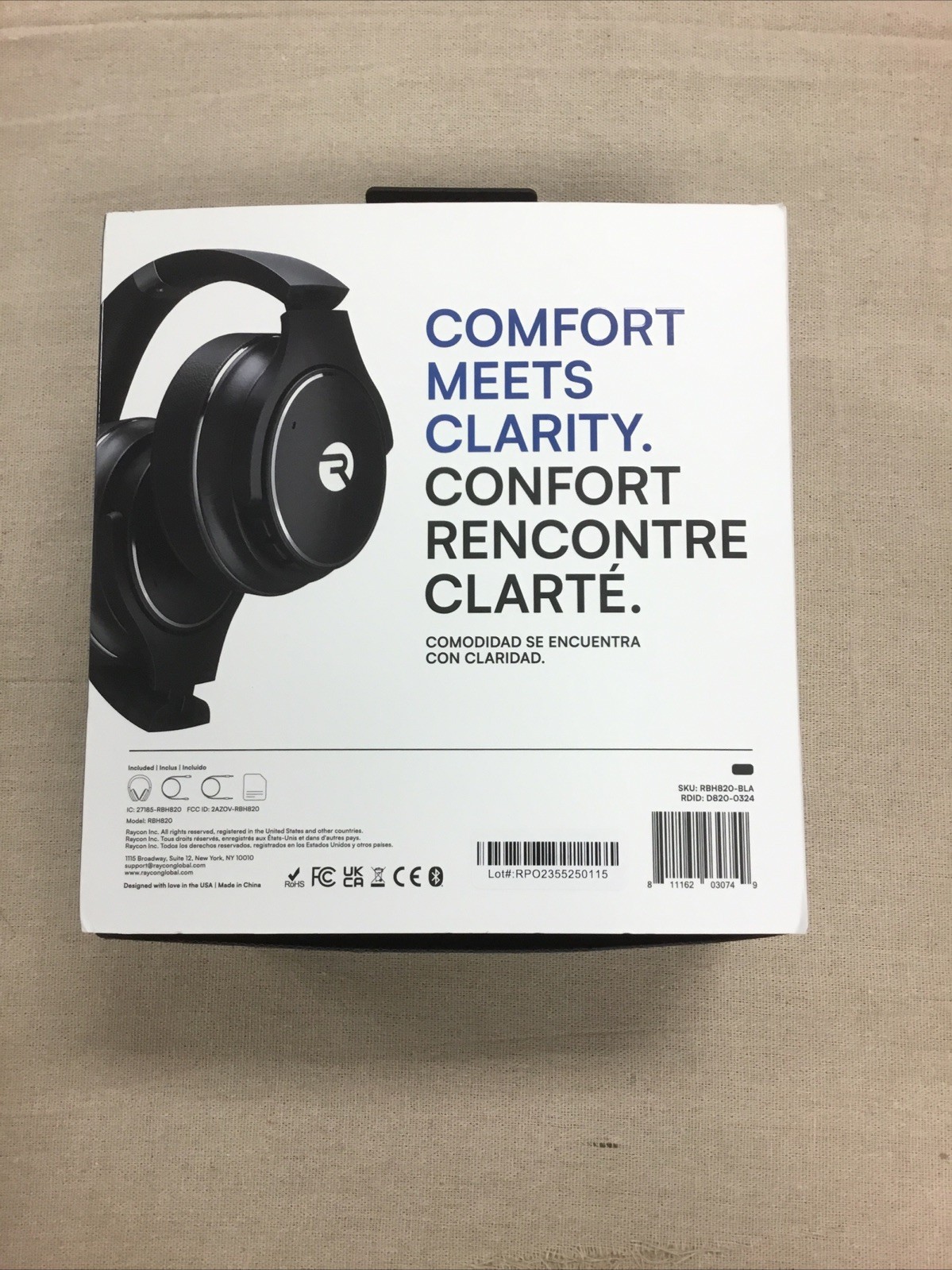 Raycon Everyday Headphones Black RBH820 Wireless Active Noise Cancelling ANC