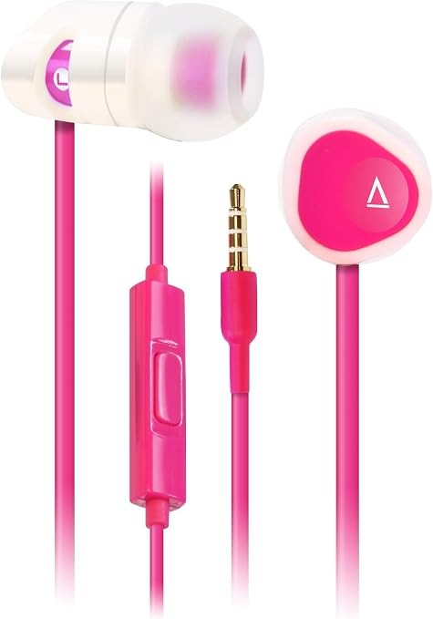 Creative MA-200 In-Ear Headphones with 8mm Driver and Universal Mic (White/Pi…