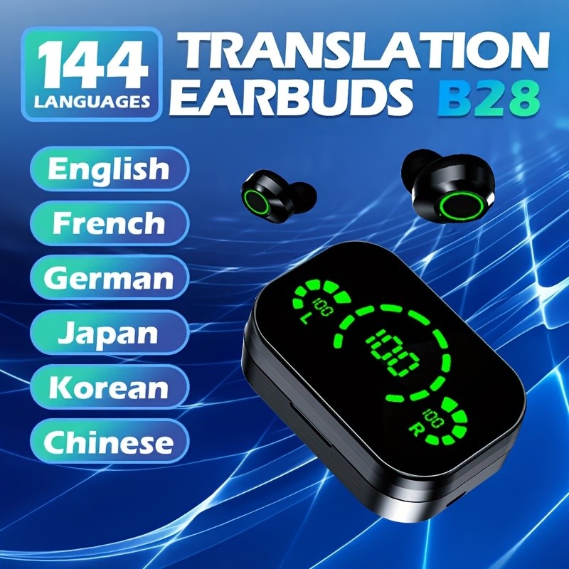 HD-Calling Compact Sleek Modern Fast-Charging Wireless In-Ear Translator Earbuds