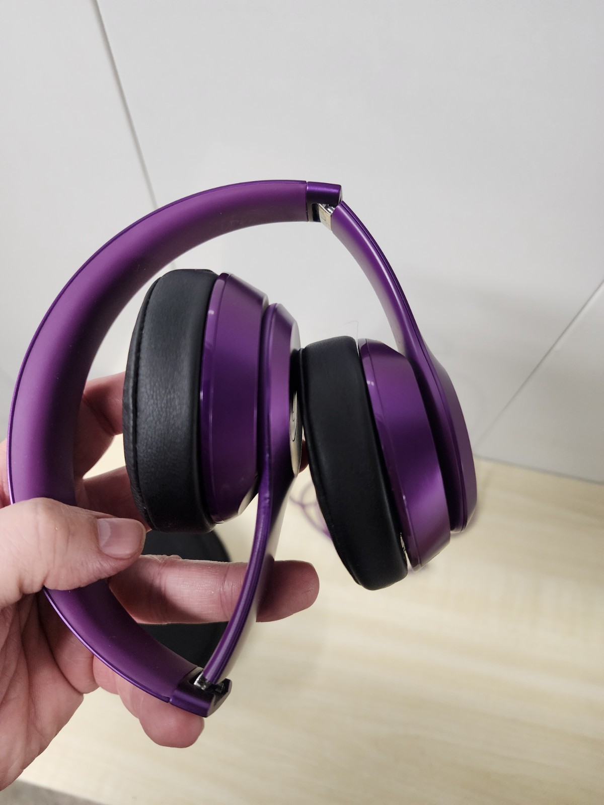 Beats Solo Wired Headphones Purple Used with case
