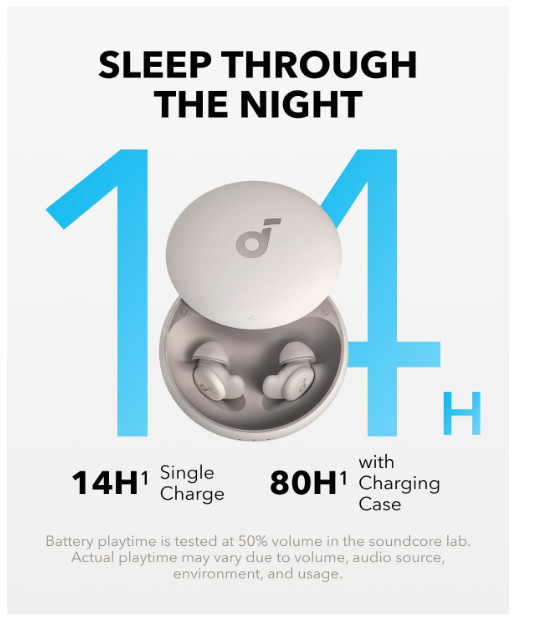 Soundcore Sleep A20 Earbuds Noise-Blocking, Sleep Headphones with Monitoring