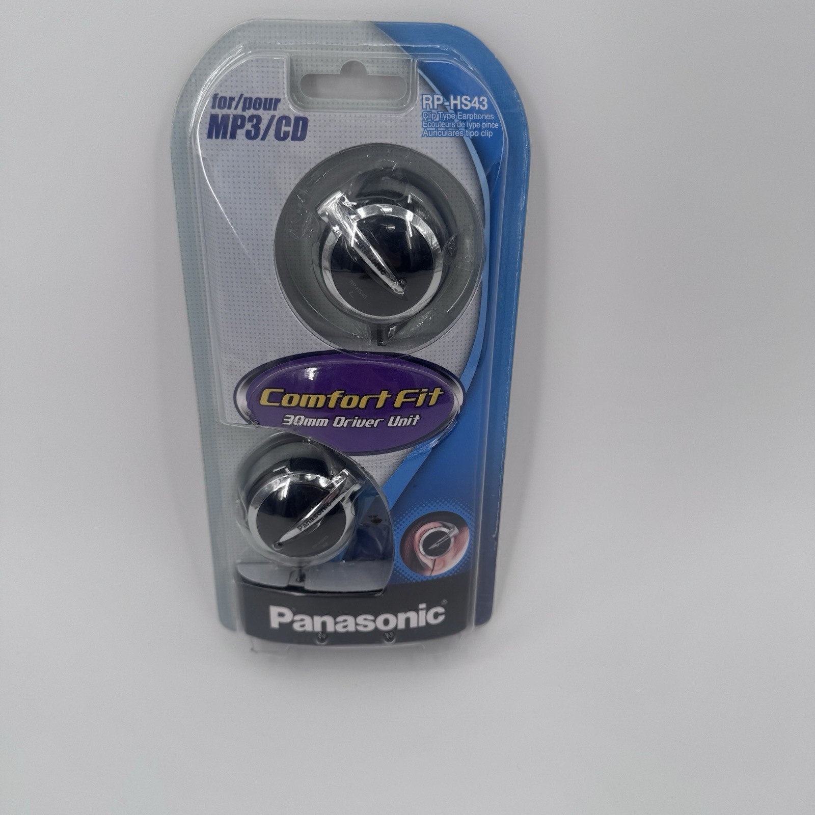 Panasonic RP-HS43 Ear Hook Headphones Clip Type Earphones Confort Fit New Read
