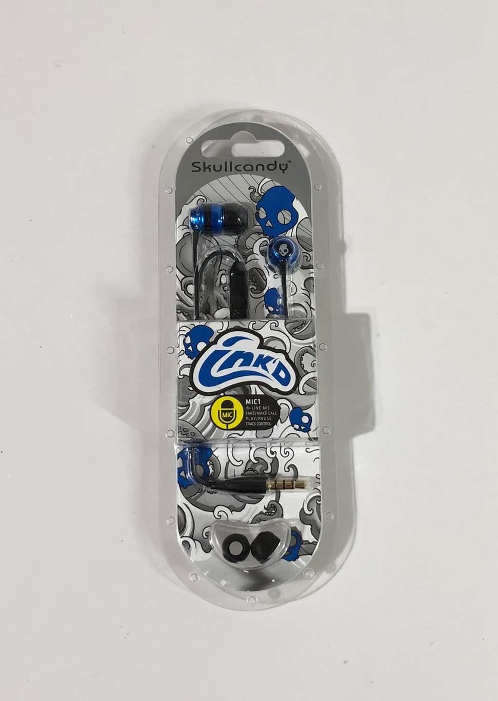 New Skullcandy Ink’d S2IKDY-101 Earphone with In-Line Microphone – BLUE