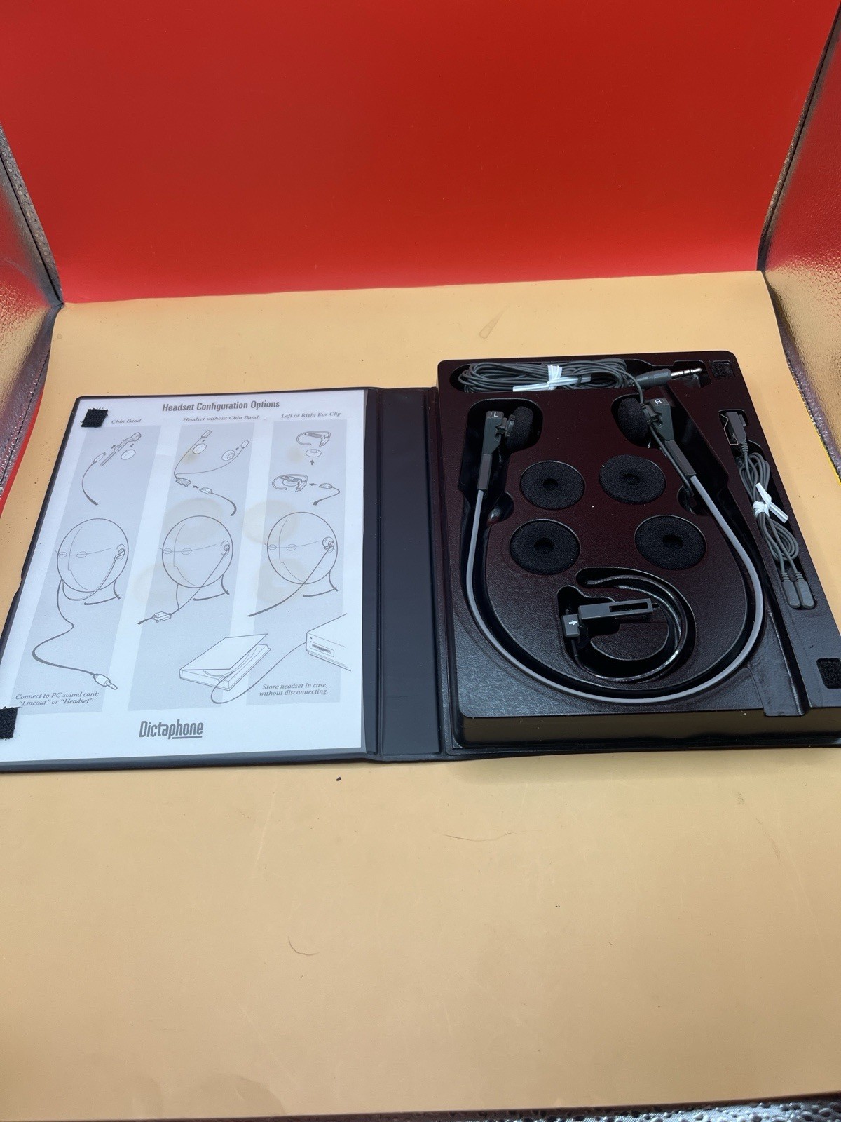 Dictaphone 1421 Transcription Headset Earset Kit w/ Case & Accessories