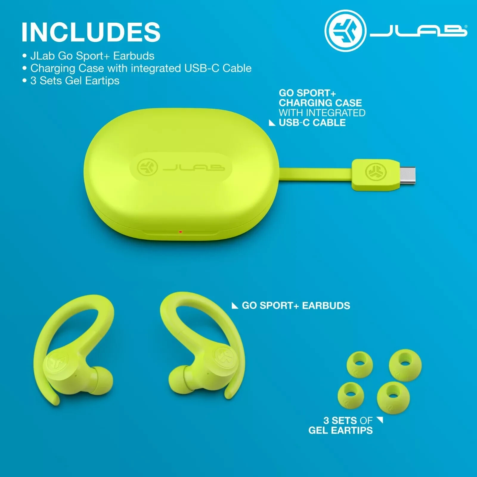 GO Sport+ True Wireless Earbuds, Gym & Work Out Headphones, Bluetooth