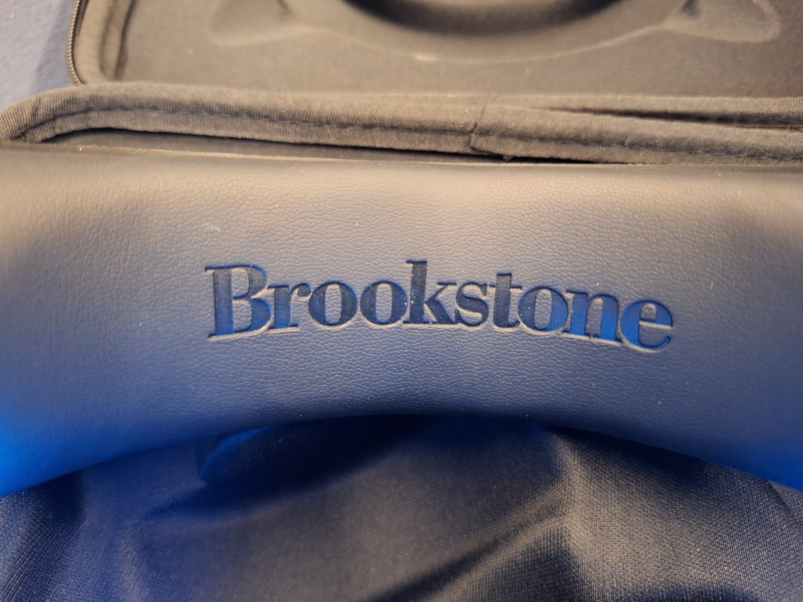 Brookstone Cat Ear Wired Colored Headphones Hard Wired w/ Case Blue LED NO MIC