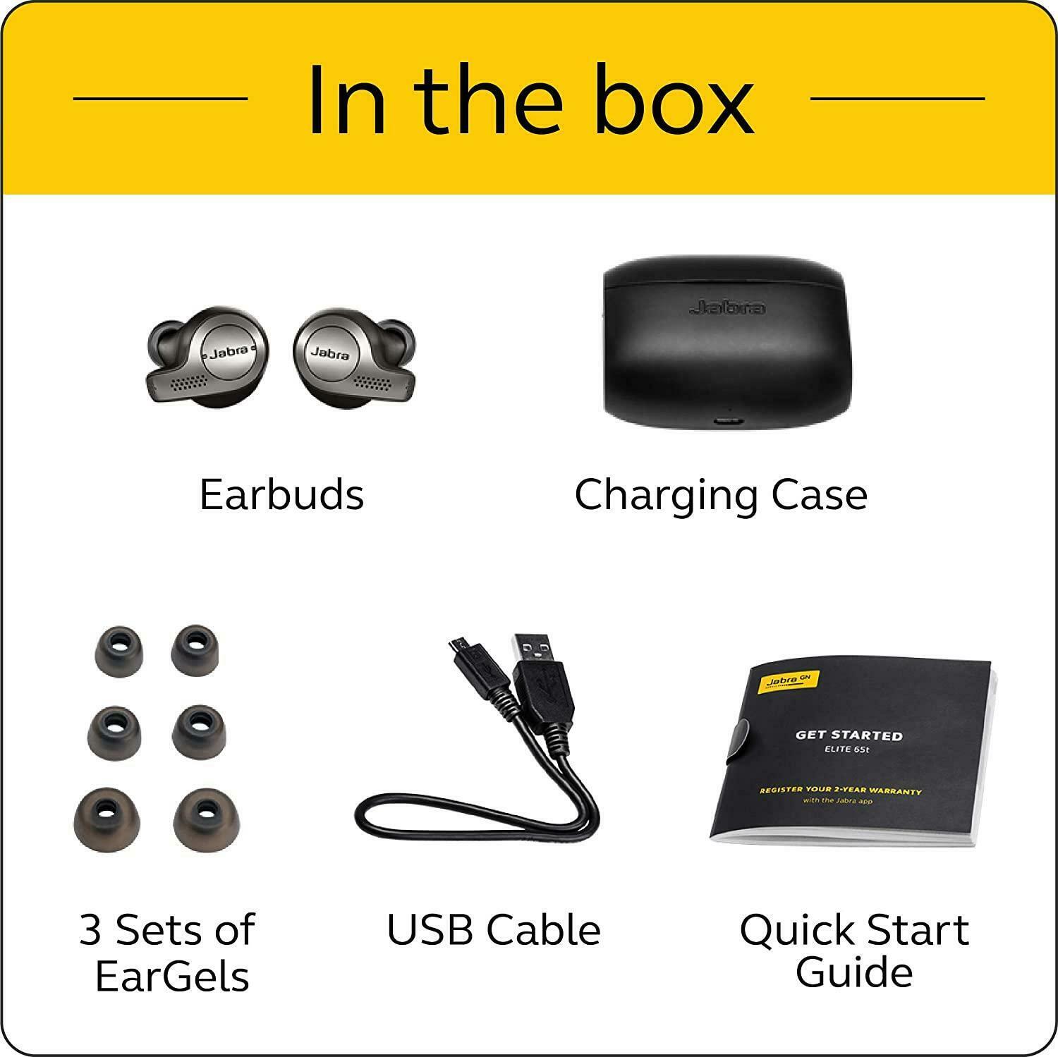 Jabra Elite 65t Earbuds – Alexa Built-in, True Wireless Earbuds with Charging