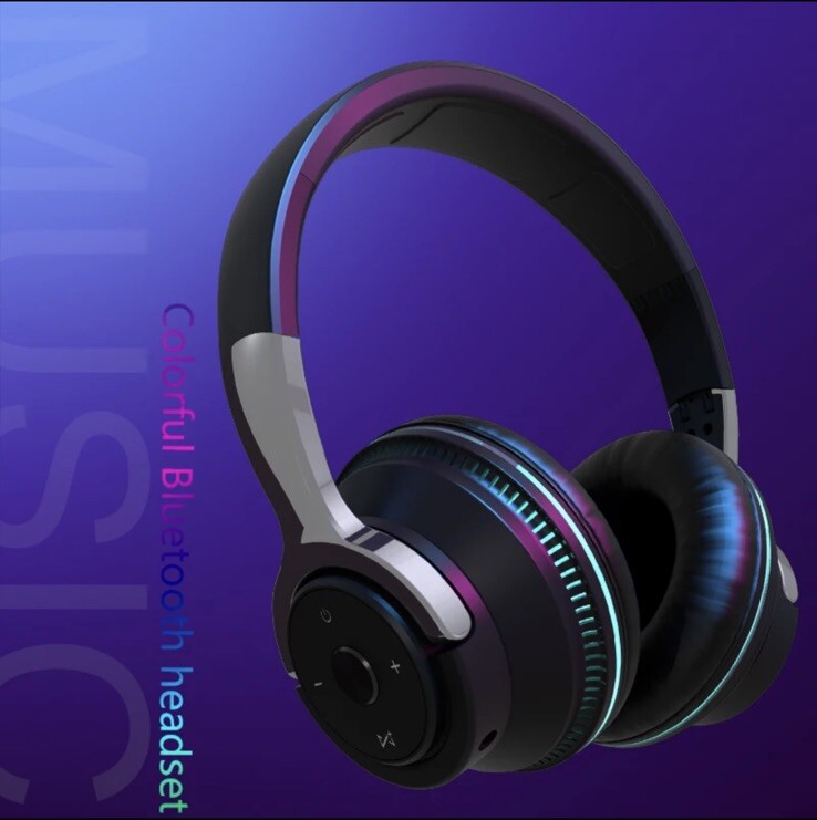 Noise Cancelling Wireless BT Headphones LED lights