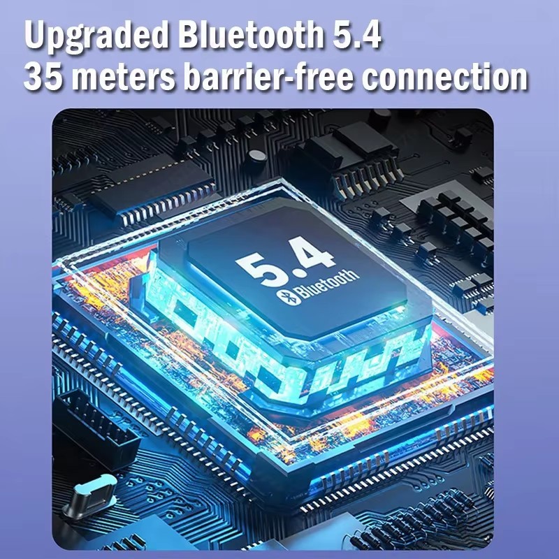 Single Earphone, Rotatable Open-Ear Bluetooth 5.4 Headphone LED Digital Display