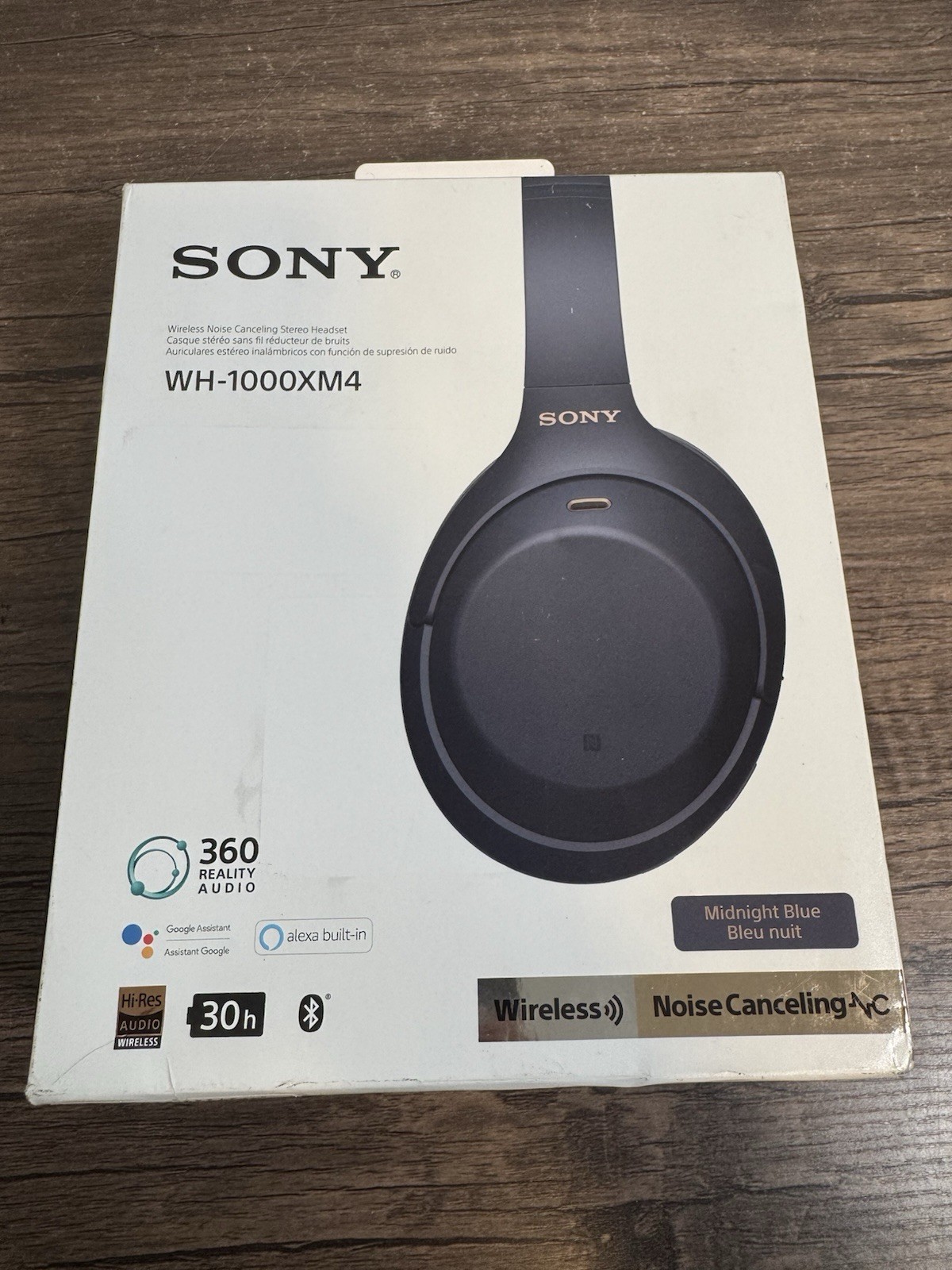Sony WH-1000XM4 Wireless Noise Canceling Overhead Headphones BLUE NEW OPEN BOX