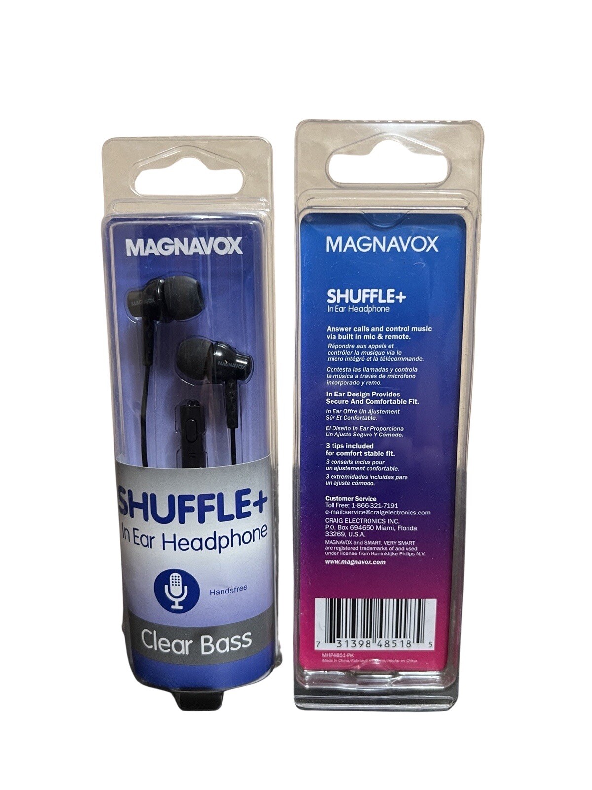 10-Pieces Magnavox Shuffle In Ears Headphones Clear Bass Wired With Mic