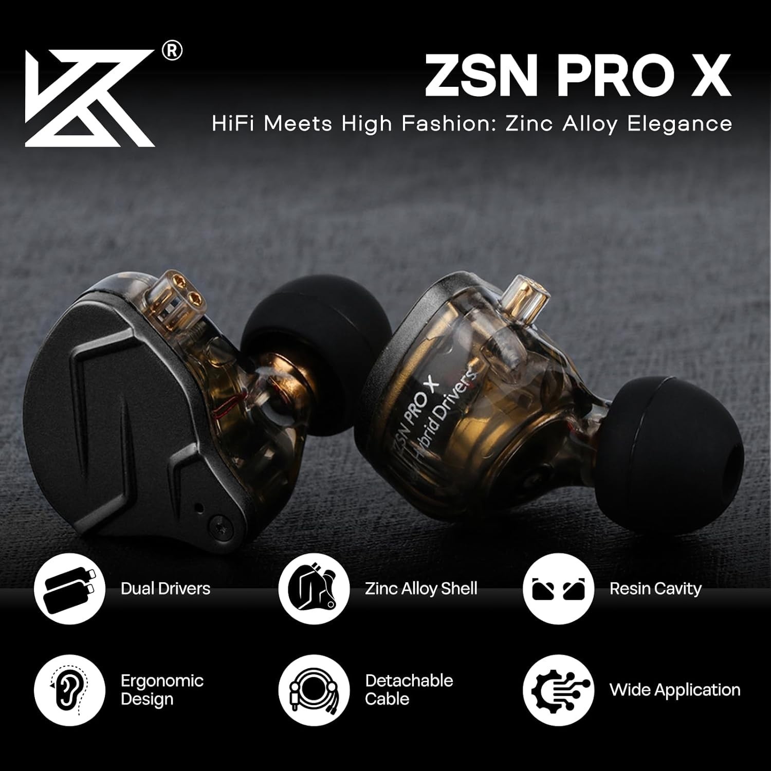 KZ ZSN PRO X Dual Driver 1BA+1DD Hybrid Metal Earphones HiFi in-Ear Moni