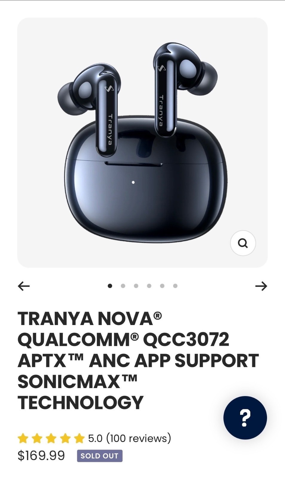 TRANYA Noise-Canceling Bluetooth Earbuds with App for Custom Experience