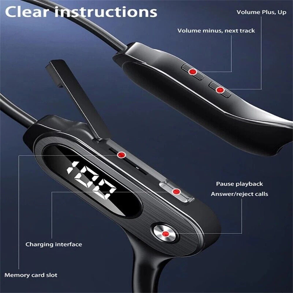Bluetooth 5.3 Conduction Headphones Wireless Outdoor Sport Headset Earbuds Lot