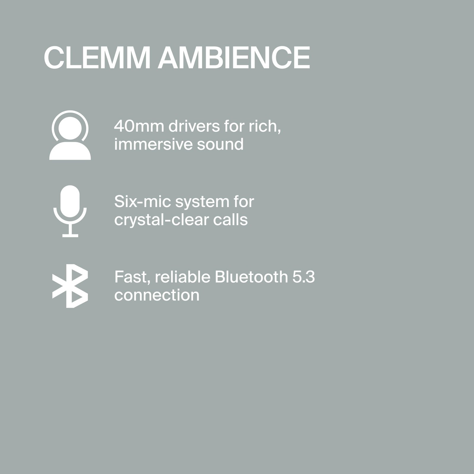 Ambience Over-Ear Headphones, Active Noise Cancelling & Transparency Mode, 65…