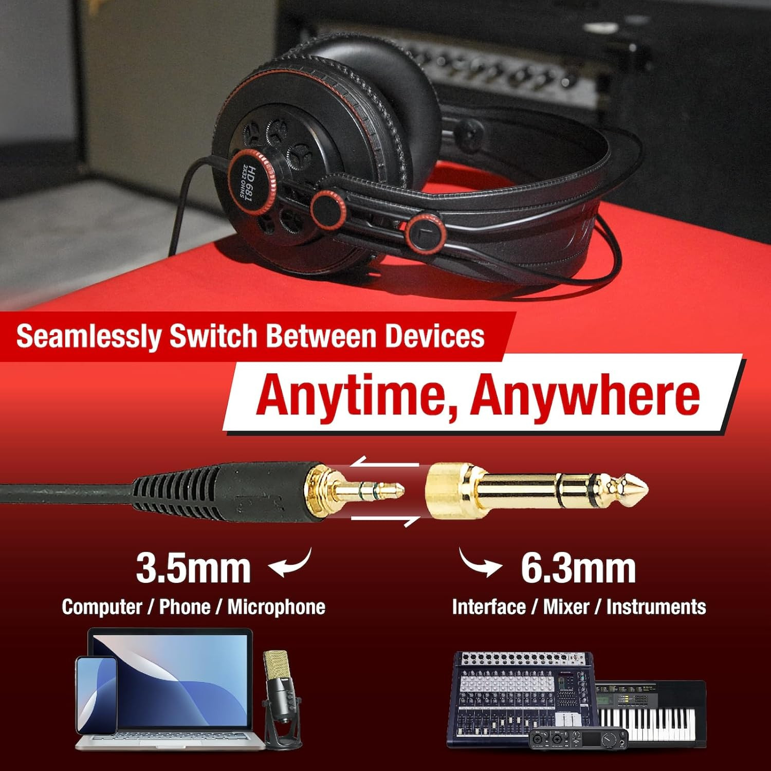Superlux HD681 Semi-Open Studio Headphones, Wired Over-Ear with 50mm Neodymium D
