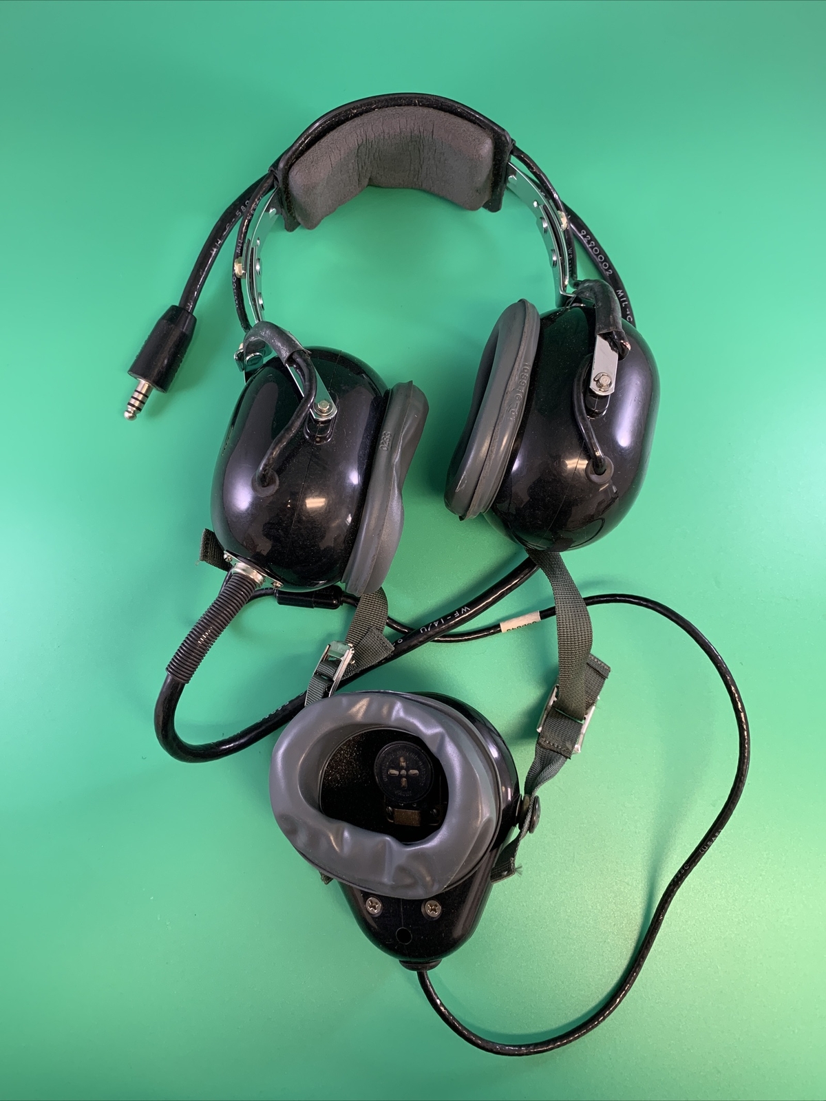 DAVID CLARK H-133C/AIC VINTAGE VIETNAM ERA MILITARY HEADPHONES HEADSET