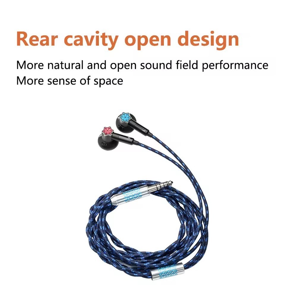 QIGOM S55 Magician IEMs HIFI Wired Flat-head Earphones 15.4mm Dynamic Driver