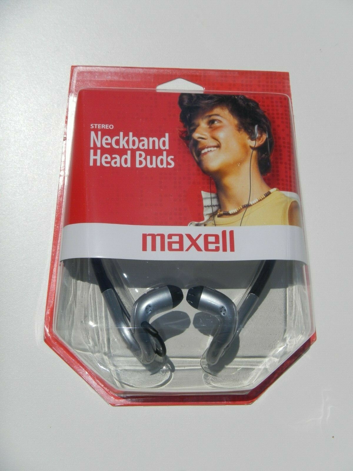 Maxell NB-HB-210 Stereo Neckband Sport Head Buds w/ Single Wire Cord