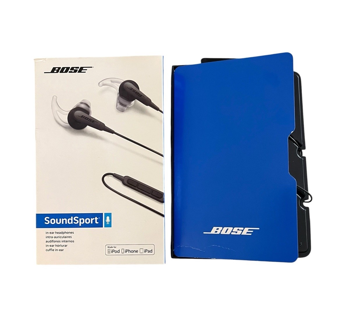 Bose SoundSport In-Ear Wired Headphones Charcoal Black In-Line Mic 741776-0010