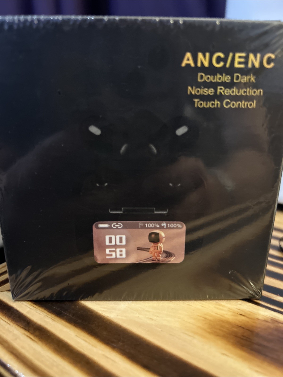 ANC/ENC Double Dark, Noise Reduction, Touch Control Fast Charging Ear Buds Black