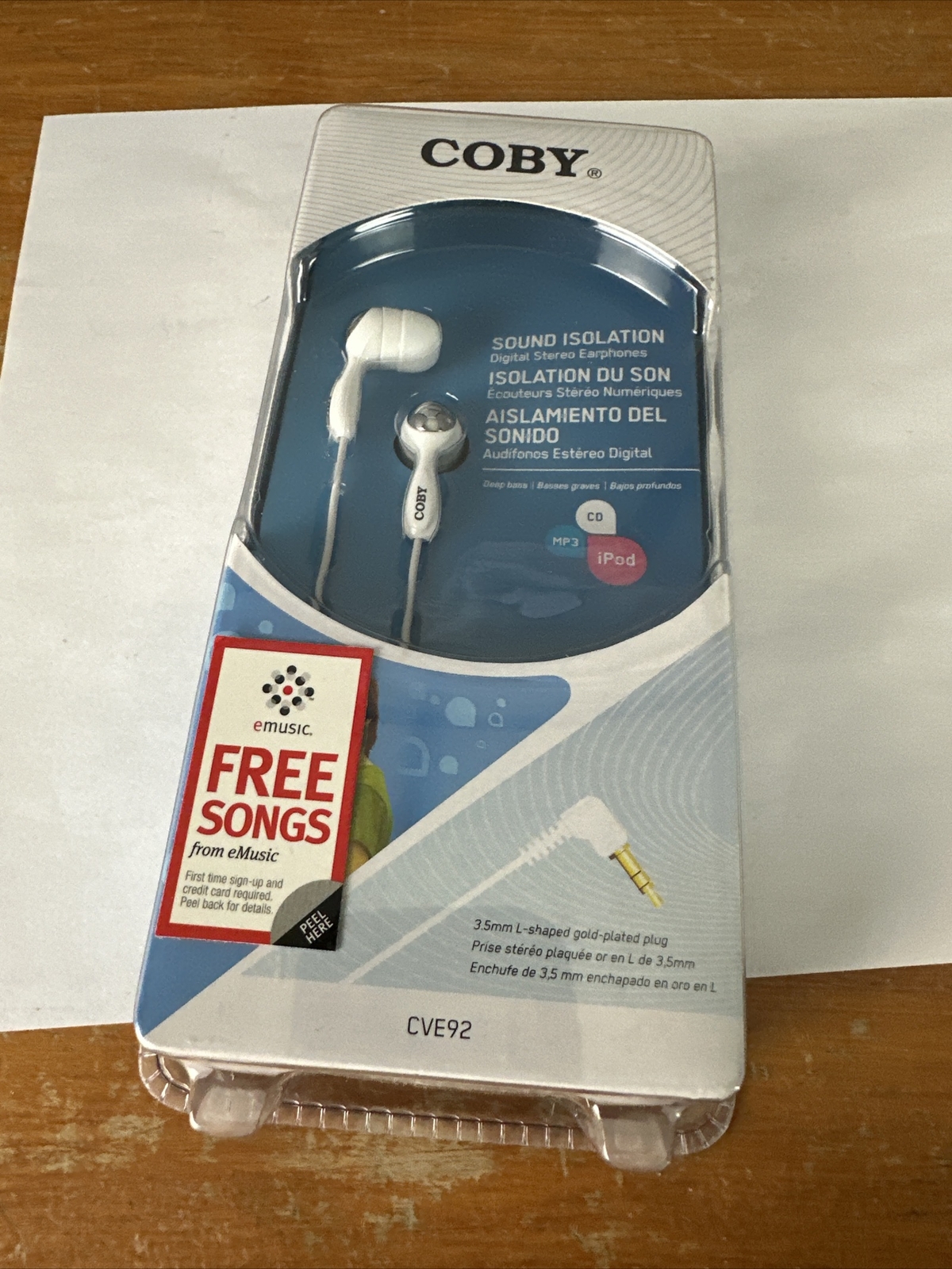 COBY CVE92 Digital Stereo Earphone 3.5mm Plug Earbud Headphones