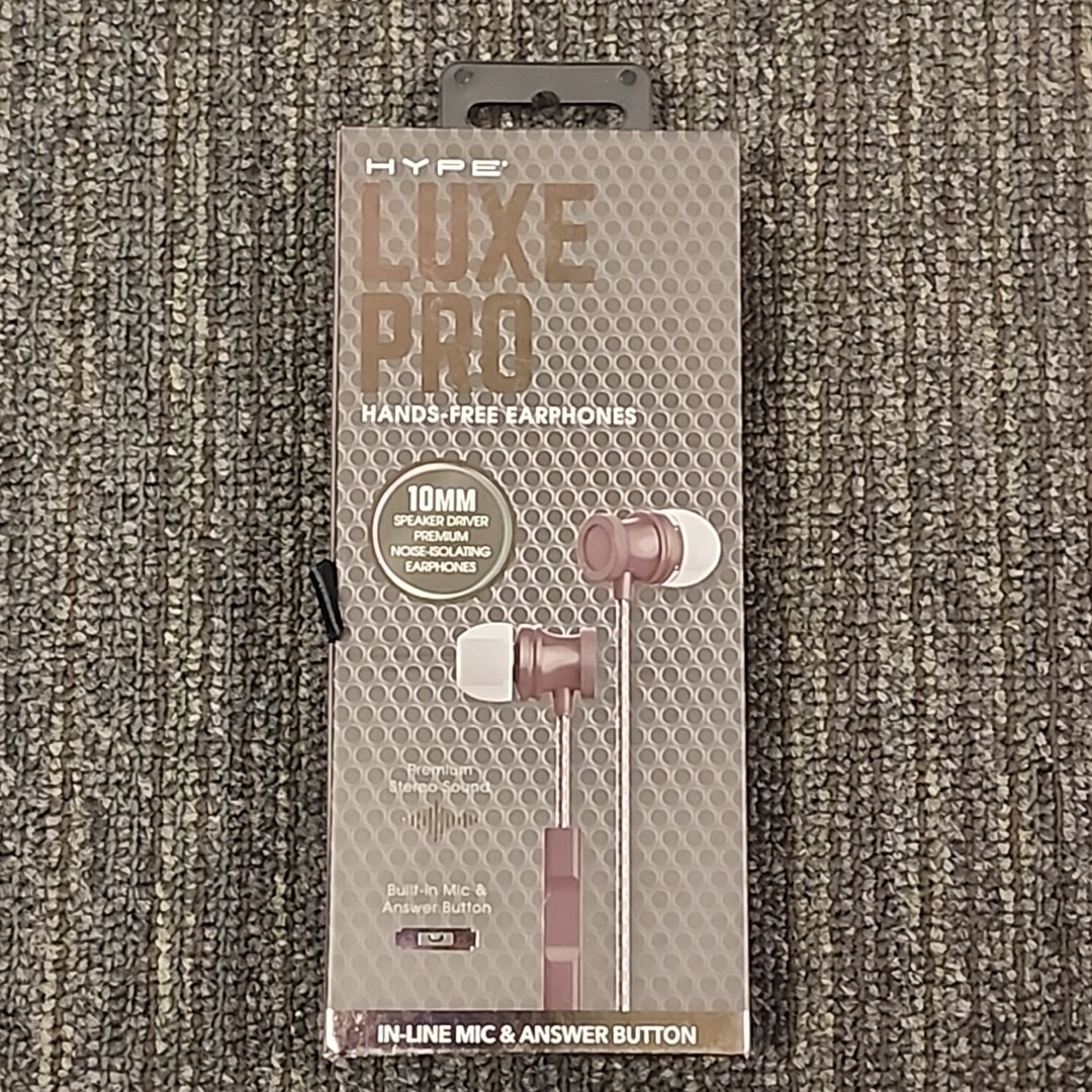 Hype LUXE PRO Hands Free Earphones Bass Boosting Built-in MIC & Carrying Case