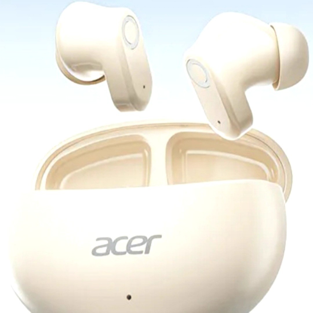 Acer New TWS Wireless Headset, High Quality Sound, Touch Control, Beige Pro