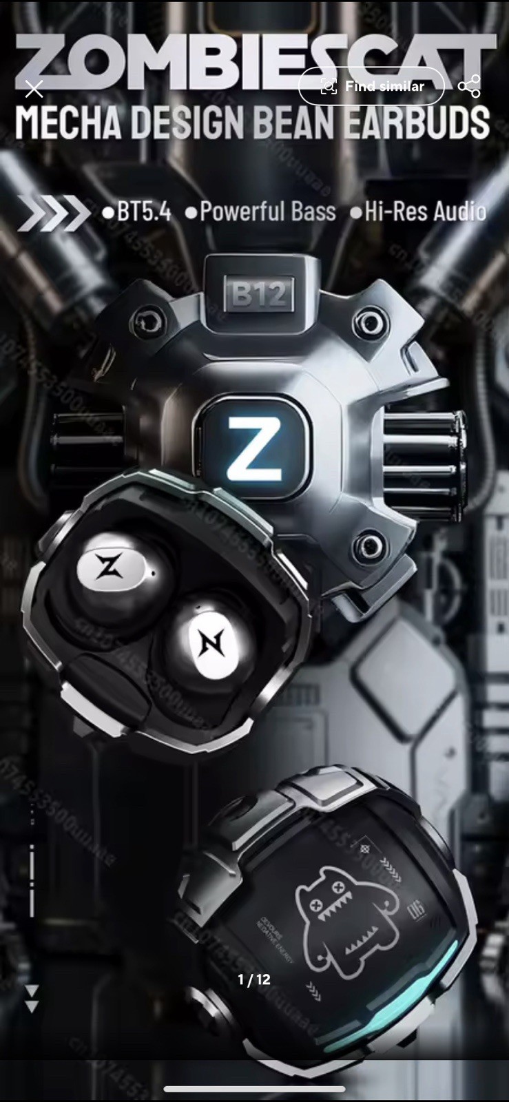 ZOMBIESCAT CyberBean B12 Deep Bass Bluetooth V5.4 Earbuds w/ Hi-Res Audio & ENC