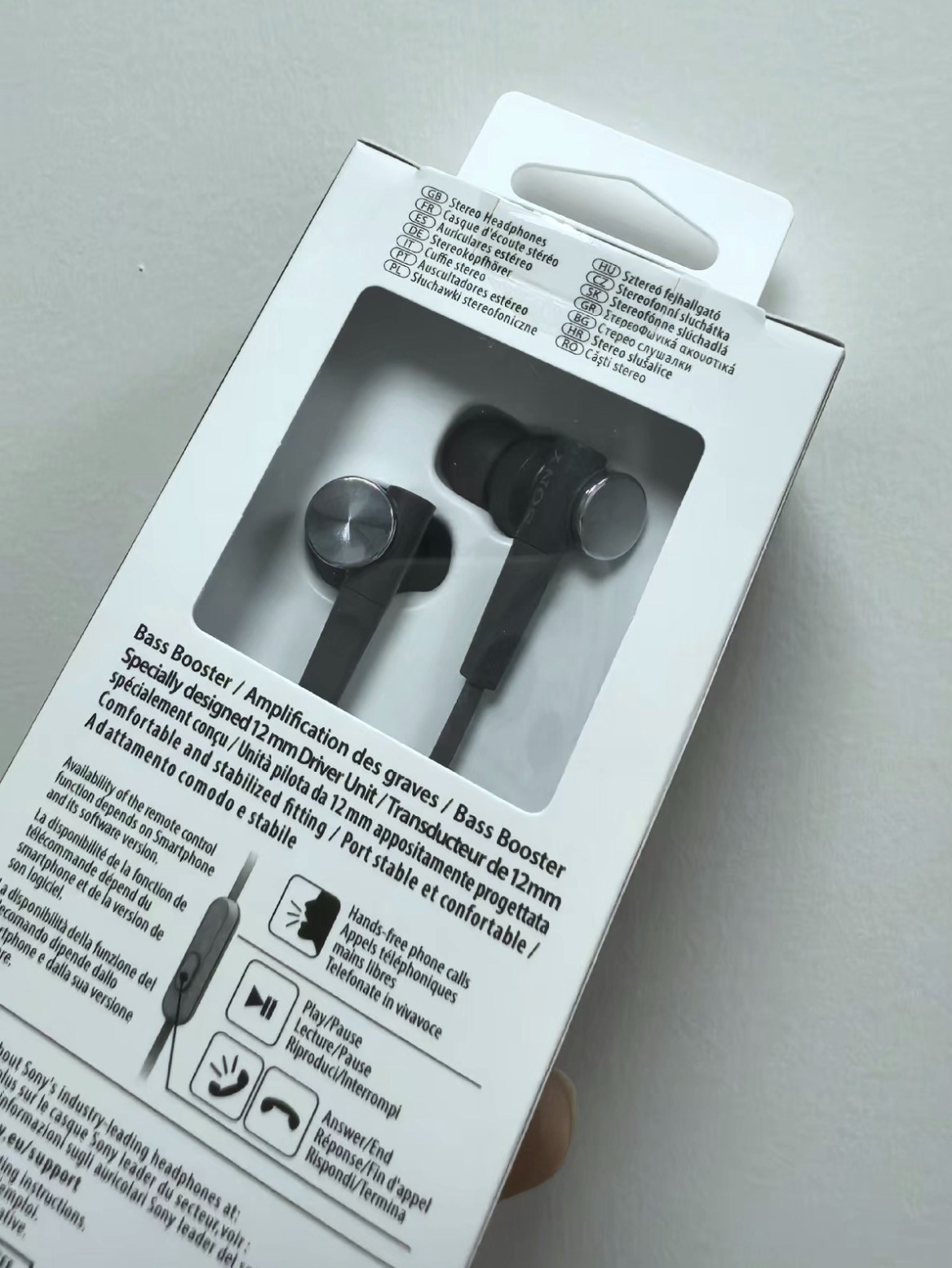SONY MDR-XB55AP Bass Booster In-Ear Headphones In-line Remote Mic Black/Gray