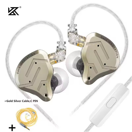 KZ ZSN Pro 2 Hybrid 1BA 1DD Wired IEM Earphones HiFi Sound