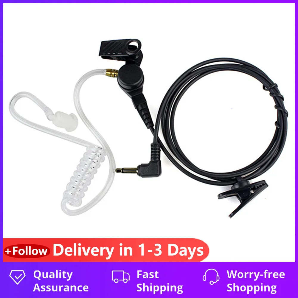 Straight Listen Only Transparent Flexible Acoustic Tube Earpiece 3.5mm Earphone