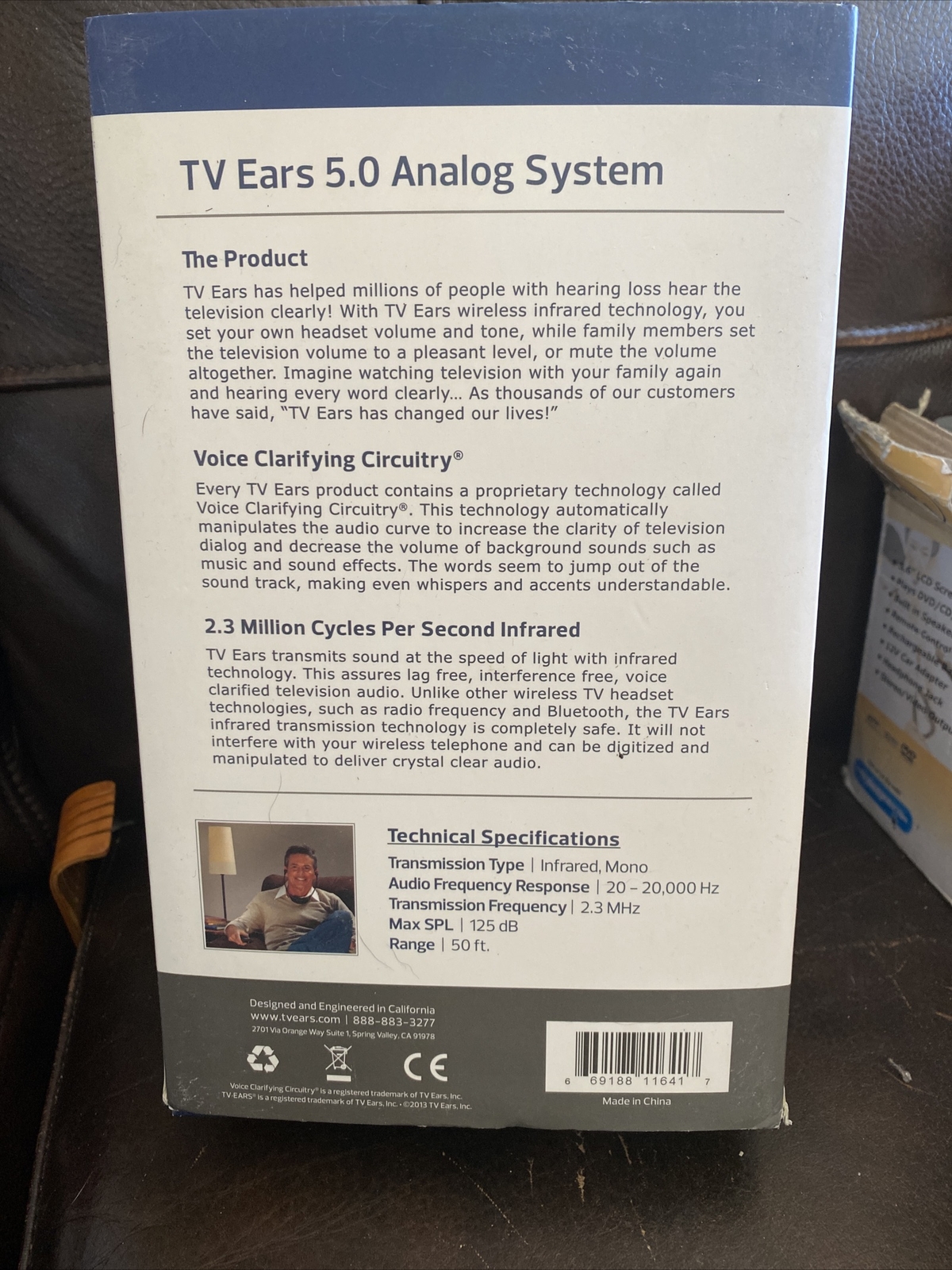 TV EARS 5.0 Analog Wireless Voice Clarifying Headset System 11641 EUC