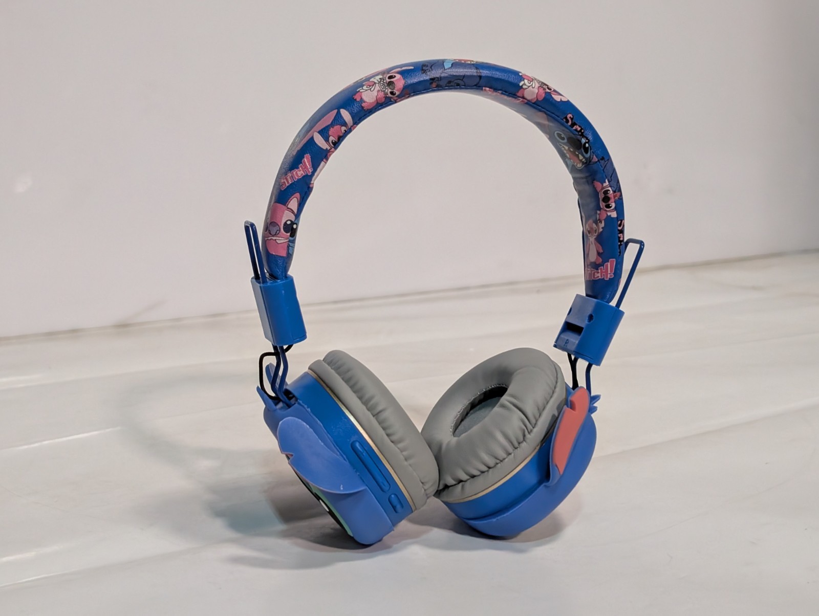Lot of 10 Stitch kids Bluetooth wireless headphones AH-906 mic 3.5mm jack blue