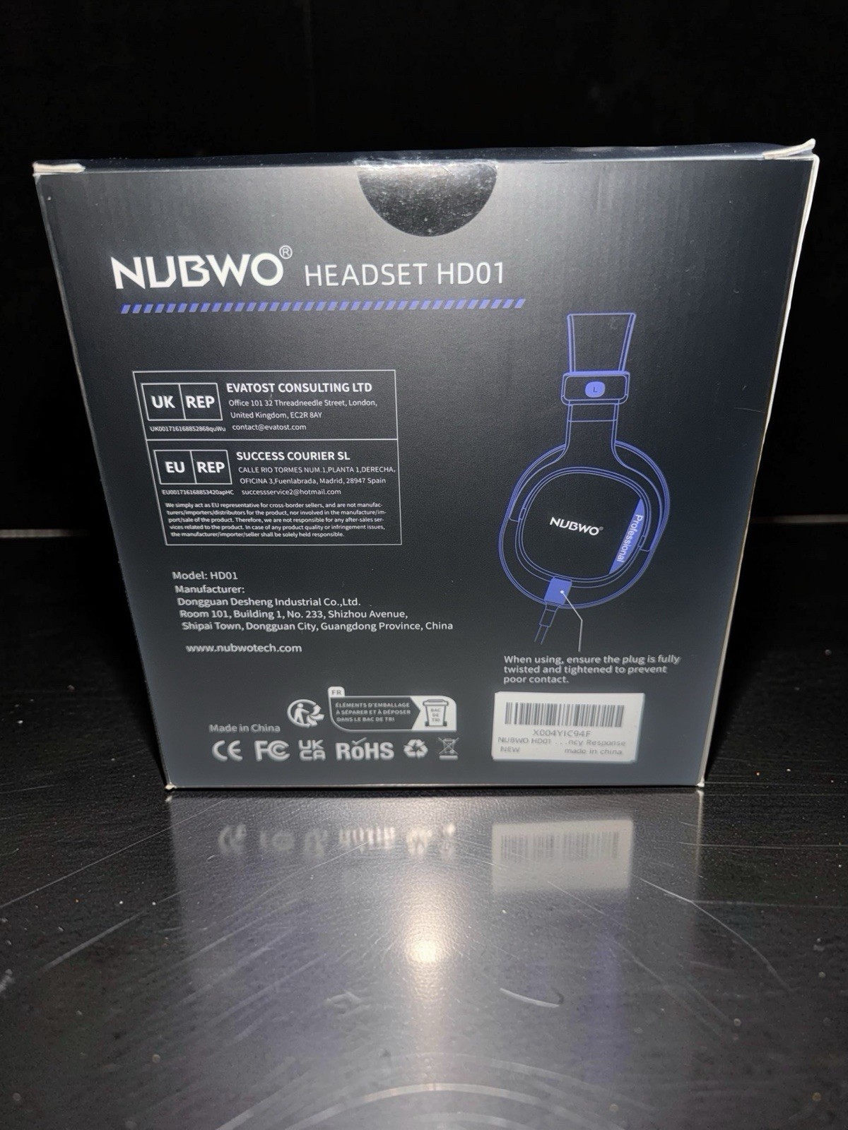 NUBWO HD01 Professional Studio Monitor Headphones (Black)