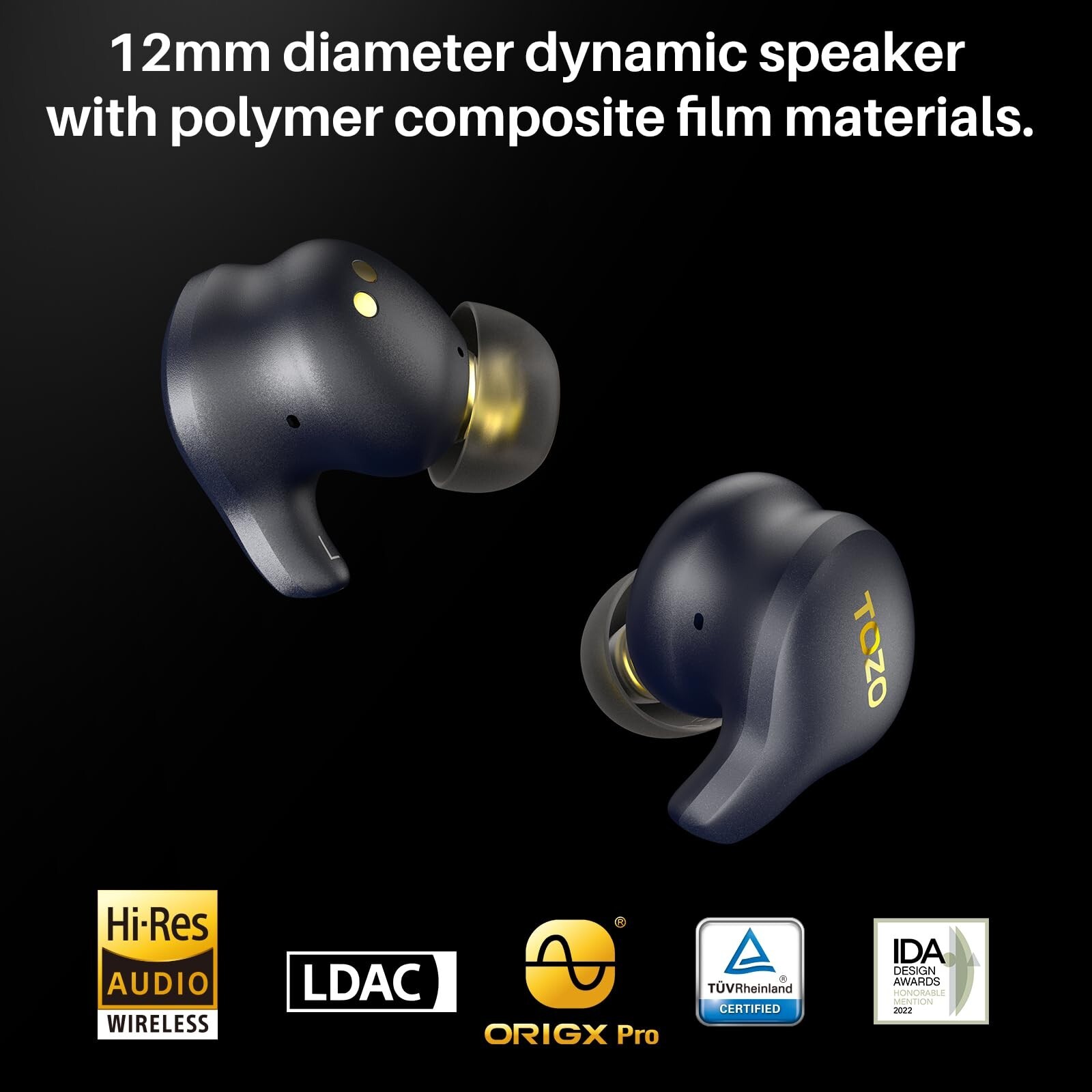 TOZO Golden X1 Wireless Earbuds Bluetooth 5.3 ENC ANC Headphones