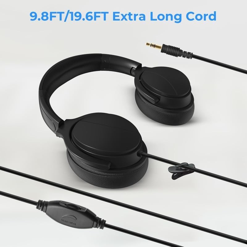 Lightweight Wired Headphones for Seniors – 9.8FT Cord