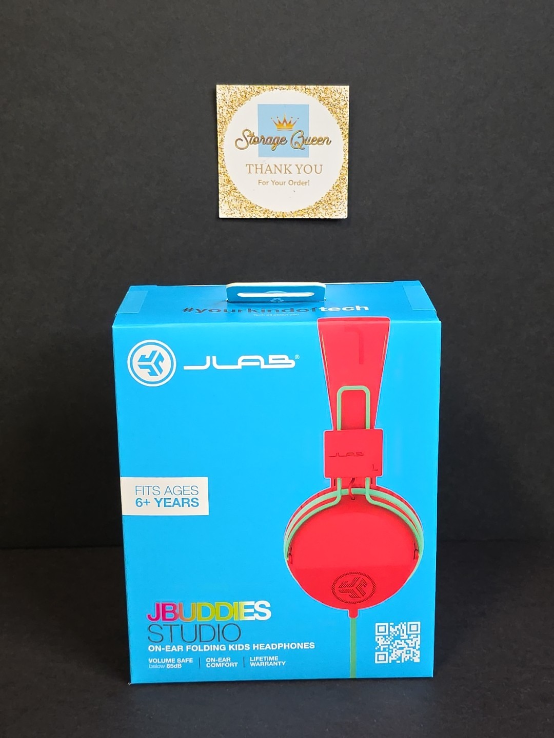 Jlab JBuddies Studio on-Ear Folding Kids Headphones Peach/Mint – New & Sealed