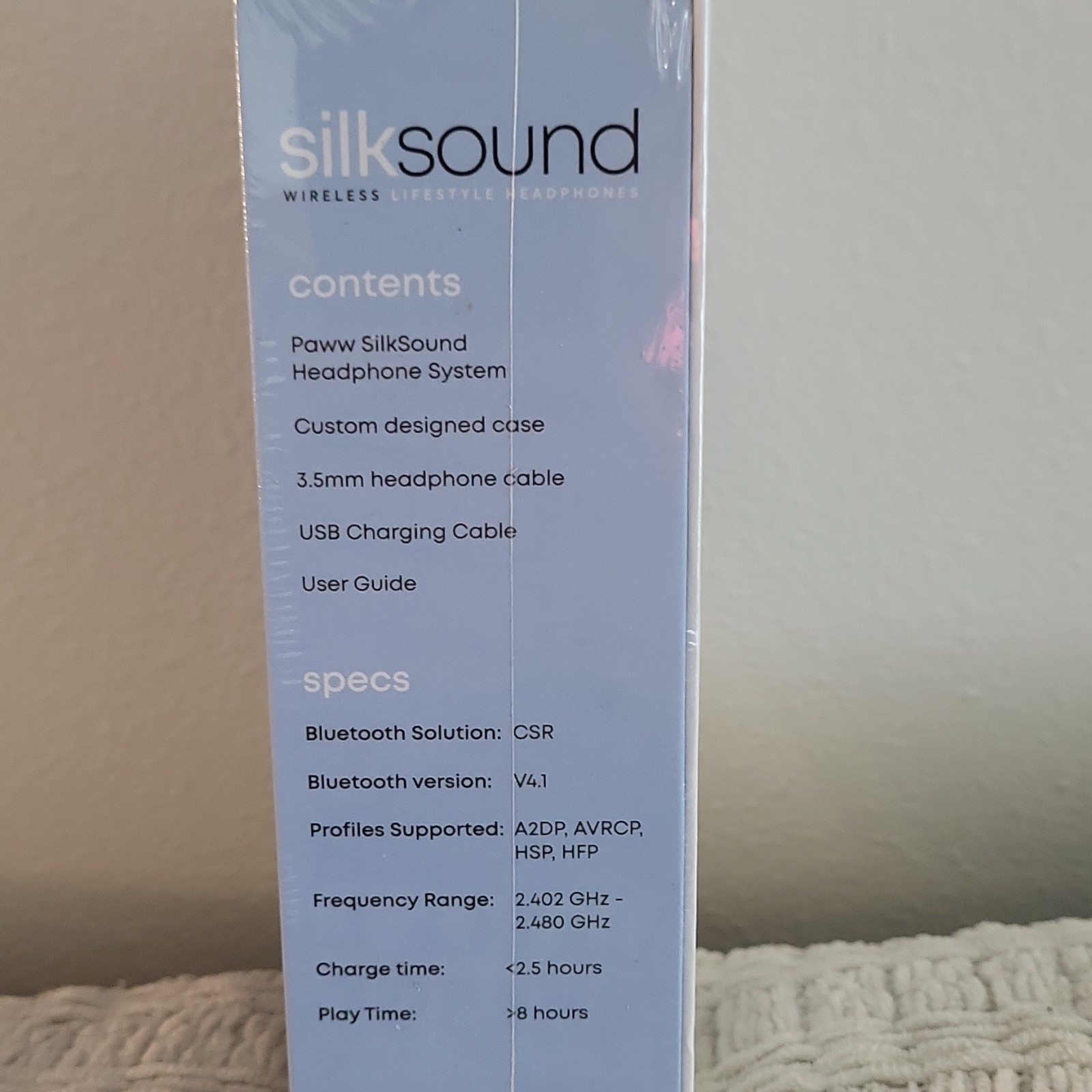 PAWW SilkSound Wireless Over-Ear Headphones Bluetooth 4.1 w/ Mic Blue/Black